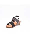 Large Size 38-43 - Wedge comfort sandal in faux leather for women