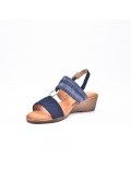 Large Size 38-43 - Wedge comfort sandal in faux leather for women