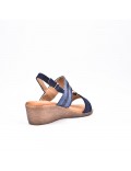 Large Size 38-43 - Wedge comfort sandal in faux leather for women