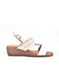 Large Size 38-43 - Wedge comfort sandal in faux leather for women