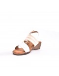 Large Size 38-43 - Wedge comfort sandal in faux leather for women