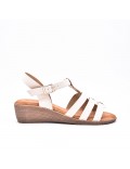 Large Size 38-43 - Wedge comfort sandal in faux leather for women