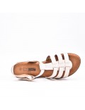 Large Size 38-43 - Wedge comfort sandal in faux leather for women