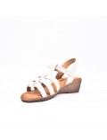 Large Size 38-43 - Wedge comfort sandal in faux leather for women