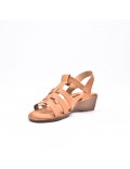 Large Size 38-43 - Wedge comfort sandal in faux leather for women