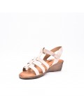 Large Size 38-43 - Wedge comfort sandal in faux leather for women