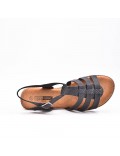 Large Size 38-43 - Wedge comfort sandal in faux leather for women