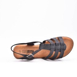 Large Size 38-43 - Wedge comfort sandal in faux leather for women