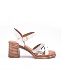 Large Size 38-43 - Heeled faux leather sandal