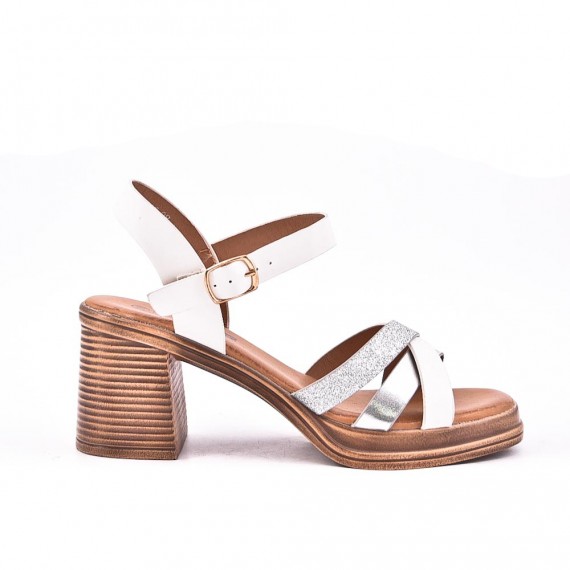 Large Size 38-43 - Heeled faux leather sandal