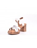 Large Size 38-43 - Heeled faux leather sandal