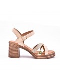 Large Size 38-43 - Heeled faux leather sandal