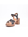 Large Size 38-43 - Heeled faux leather sandal