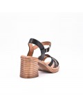 Large Size 38-43 - Heeled faux leather sandal