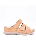 Large Size 38-43 - Wedge comfort sandal in faux leather for women