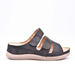 Large Size 38-43 - Wedge comfort sandal in faux leather for women