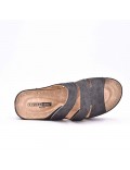 Large Size 38-43 - Wedge comfort sandal in faux leather for women