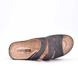 Grande Taille 38-43- Sandale comfort compensée en simili cuir pour femme