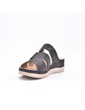 Large Size 38-43 - Wedge comfort sandal in faux leather for women