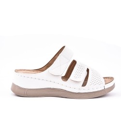 Grande Taille 38-43- Sandale comfort compensée en simili cuir pour femme