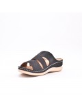 Large Size 38-43 - Wedge comfort sandal in faux leather for women