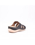 Large Size 38-43 - Wedge comfort sandal in faux leather for women