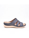 Large Size 38-43 - Wedge comfort sandal in faux leather for women