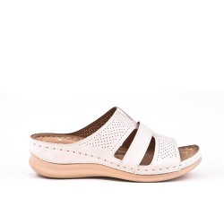 Grande Taille 38-43- Sandale comfort compensée en simili cuir pour femme