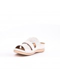 Large Size 38-43 - Wedge comfort sandal in faux leather for women