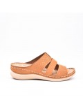 Large Size 38-43 - Wedge comfort sandal in faux leather for women