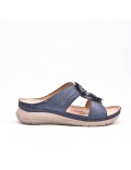 Large Size 38-43 - Wedge comfort sandal in faux leather for women