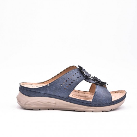 Large Size 38-43 - Wedge comfort sandal in faux leather for women