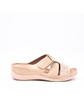 Large Size 38-43 - Wedge comfort sandal in faux leather for women