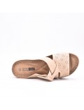 Large Size 38-43 - Wedge comfort sandal in faux leather for women