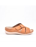 Large Size 38-43 - Wedge comfort sandal in faux leather for women