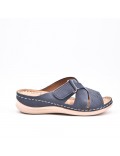 Large Size 38-43 - Wedge comfort sandal in faux leather for women