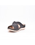 Large Size 38-43 - Wedge comfort sandal in faux leather for women