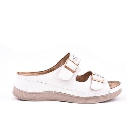 Grande Taille 38-43- Sandale comfort compensée en simili cuir pour femme