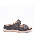 Large Size 38-43 - Wedge comfort sandal in faux leather for women