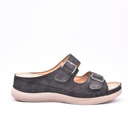 Grande Taille 38-43- Sandale comfort compensée en simili cuir pour femme