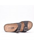 Large Size 38-43 - Wedge comfort sandal in faux leather for women