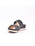 Large Size 38-43 - Wedge comfort sandal in faux leather for women