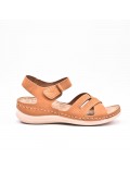 Large Size 38-43 - Wedge comfort sandal in faux leather for women