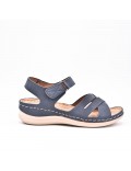 Large Size 38-43 - Wedge comfort sandal in faux leather for women