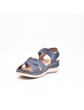 Large Size 38-43 - Wedge comfort sandal in faux leather for women