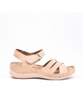 Large Size 38-43 - Wedge comfort sandal in faux leather for women