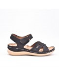 Large Size 38-43 - Wedge comfort sandal in faux leather for women