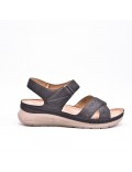 Large Size 38-43 - Wedge comfort sandal in faux leather for women