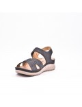 Large Size 38-43 - Wedge comfort sandal in faux leather for women