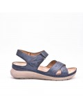 Large Size 38-43 - Wedge comfort sandal in faux leather for women